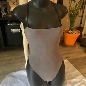 Bodysuit - Cool Grey and mesh Black - Small